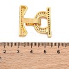 Brass Micro Pave Clear Cubic Zirconia Fold Over Clasps KK-P291-13G-3