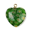 Handmade Millefiori Lampwork Heart Pendants LAMP-L080-01P-04-1