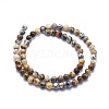 Natural Black Moss Jasper Beads Strands G-K293-F02-B-2