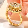 Flower Rotatable Finger Ring for Women RJEW-U035-01G-05-1