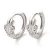 Cubic Zirconia Heart Hoop Earrings EJEW-Z019-07P-1