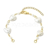 Natural Baroque Keshi Pearl Heart & Shell Pearl Link Bracelet Making AJEW-JB01645-1