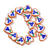 Handmade Heart Lampwork Beads Strands LAMP-P069-04B-03-1