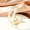 Rack Plating Brass Open Cuff Bangle for Women BJEW-A137-01G-6