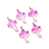 Two Tone Transparent Glass Pendants GLAA-A004-02B-4