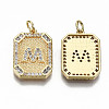 Brass Micro Pave Clear Cubic Zirconia Pendants KK-S356-234M-G-NF-2