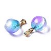 Two Tone Transparent Spray Painted Glass Pendants GLAA-N035-015-C06-3