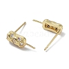 Brass with Cubic Zirconia Rhombus Stud Earrings Findings KK-B087-06G-2