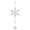 Glass Snowflake Pendant Decorations HJEW-TA00237-1