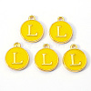 Golden Plated Alloy Enamel Charms X-ENAM-S118-09L-1