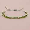 Glass & Brass Round Beads Braided Bead Bracelets RD6595-5-1
