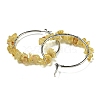 Alloy with Copper Wire Natural Yellow Quartz Hoop Earrings EJEW-Q388-01D-2