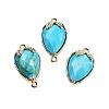 Synthetic Turquoise Faceted Teardrop Connector Charms G-B081-03G-06-1