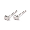 Anti-Tarnish Minimalist Rectangle Rhodium Plated 925 Sterling Silver Stud Earrings EJEW-I259-06P-1