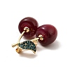 3D Resin Cherry Brooch Pin with Rhinestone JEWB-P013-05G-3