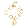 304 Stainless Steel Rhombus Link Chain Bracelets BJEW-K249-02G-1