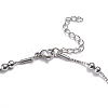 304 Stainless Steel Box Chain Anklets AJEW-G024-12P-2