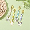 4Pcs 4 Colors Rabbit Head Alloy Enamel Pendant Decorations HJEW-JM01699-2