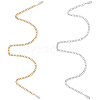 2Pcs 2 Colors Alloy Twisted Nose Chains Face Chains with Teardrop Plastic Imitation Pearl PURS-CY0001-01-6