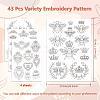 4 Sheets 11.6x8.2 Inch Stick and Stitch Embroidery Patterns DIY-WH0455-157-2