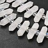 Natural Quartz Crystal Double Terminated Point Beads Strands G-H069-B13-01-4