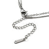 304 Stainless Steel Cable & Round Snake Chains Double Layer Necklace NJEW-Z028-03P-3