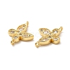 Rack Plating Brass Pave Cubic Zirconia Connector Charms KK-D087-04G-3
