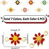 42Pcs 7 Colors Brass Enamel Links Connectors KK-FH0003-09-2