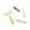 Natural Jade Connector Charms PALLOY-JF01574-06-1