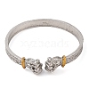 Fist Tibetan Style Alloy Cuff Bangles BJEW-P337-04AS-2