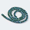 Electroplate Opaque Solid Color Glass Beads Strands EGLA-A034-P8mm-L06-2