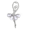 Ballet Dancer Alloy Rhinestone Brooches for Backpack Clothes PW-WG8EE58-02-5