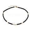 Star with Evil Eye Natural White Shell Beaded Necklaces NJEW-JN03147-02-1