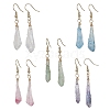 Dyed Natural Quartz Crystal Dangle Earrings EJEW-JE05487-1