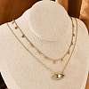 304 Stainless Steel Stackable Double Layer Necklaces NJEW-S435-03G-A-2