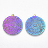 Ion Plating(IP) 201 Stainless Steel Filigree Pendants STAS-R102-16-2