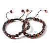 Adjustable Natural Carnelian and Non-magnetic Synthetic Hematite Braided Bead Bracelets BJEW-Z090-01D-4