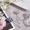 ANATTASOUL 2Pcs 2Colors Rhinestone Flower Pendant Lariat Necklaces Set NJEW-AN0001-17-7
