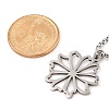 201 Stainless Steel Laser Cut Daisy Flower Pendant Box Chain Necklaces for Women NJEW-Q004-05P-5