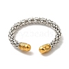 304 Stainless Steel Popcorn Chain Open Cuff Bangle BJEW-P283-11M-3