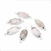 Natural Madagascar Rose Quartz Links connectors G-P396-14S-1