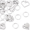 10Pcs 10 Styles 201 Stainless Steel Pendants STAS-TA0003-45-3