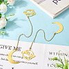Brass Moon & Star Charms Bookmarks AJEW-TAC00030-5