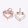 Long-Lasting Plated Brass Micro Pave Cubic Zirconia Charms ZIRC-F069-39RG-2