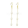 Natural Cultured Freshwater Pearl Beads & Brass Dangle Earrings for Women EJEW-TA00554-1