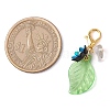 Leaf Acrylic & Flower Resin Pendant Decorations HJEW-JM02785-3