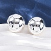 Half Round 304 Stainless Steel Stud Earrings EJEW-A125-80G-S-1