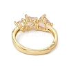 Rack Plating Brass Cubic Zirconia Cuff Rings for Women RJEW-M145-23G-B-3