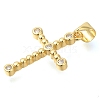 Brass Pave Clear Cubic Zirconia Pendants KK-M101-05G-06-2