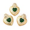 Rack Plating Brass & Rhinestone Pendants KK-H438-07G-5